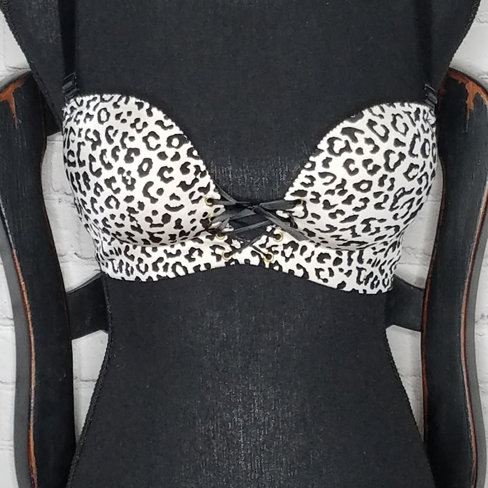 Fall Sweet Bra Sexy Stripper Burlesque Pushup Lace-up size 32